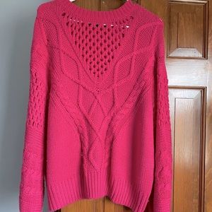 Fuchsia pink knit sweater